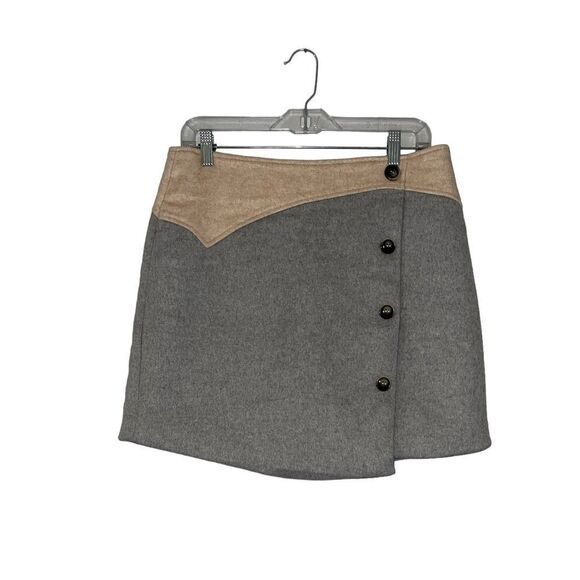 Line and Dot Mod Skirt Wool Blend Size Large - Picture 1 of 6
